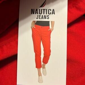 Nautica Jeans Ladies' Chino Ankle Red Lightweight Pants Size 4